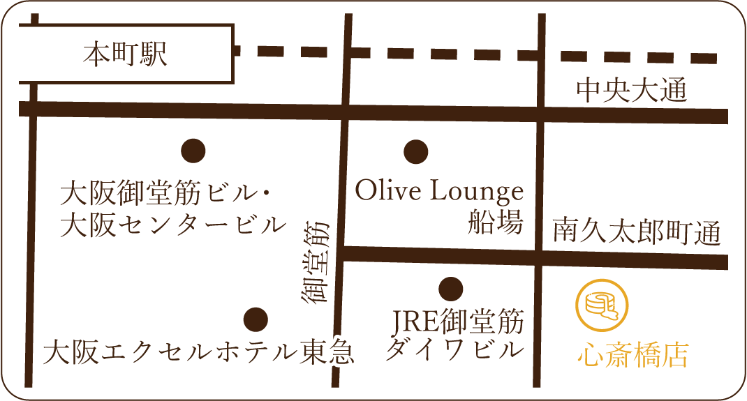 CAFE ANNON 心斎橋店　地図